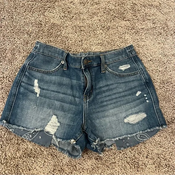 {aerie} daydream denim distressed shorts - Picture 1 of 6